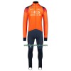 Fietskleding (Fietsshirt Lange Mouw + Lange Koersbroek) 2023 INEOS Grenadiers - Oranje Donkerblauw